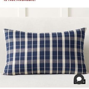 NWT Pottery Barn Douglas Blue Plaid Pillow Cover